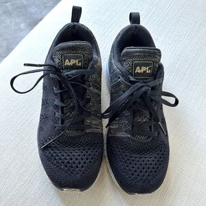 APL Techloom Pro Black & Gold Sneakers, Size 8 US, Pre-Owned, Good Condition